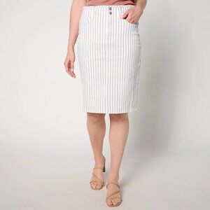 NYDJ High Rise Skirt w/ Hollywood waistband - White (Sz) a654629